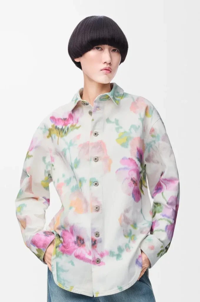 Denim Beyaz/Pembe Overshirt
