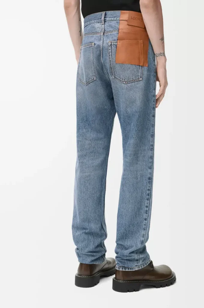 Denim Blue düz paça kot pantolon