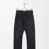 Denim düz paça kot pantolon Yıkanmış Siyah