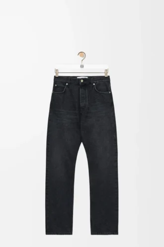 Denim düz paça kot pantolon Yıkanmış Siyah