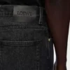 Denim düz paça kot pantolon Yıkanmış Siyah