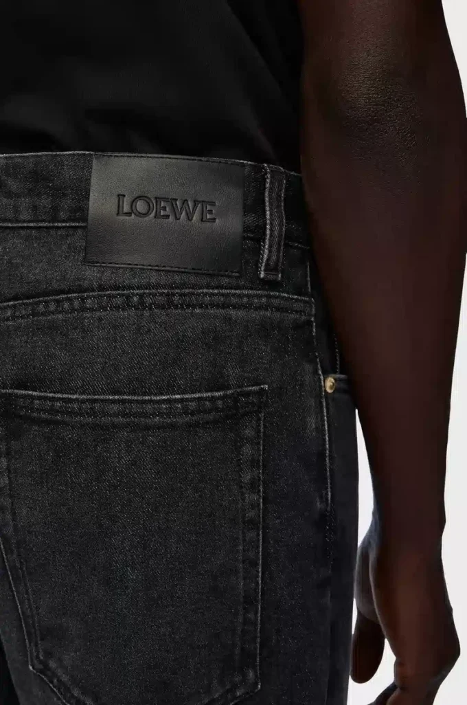 Denim düz paça kot pantolon Yıkanmış Siyah