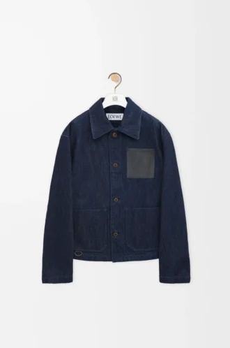 Denim iş kıyafeti ceket İndigo Mavisi