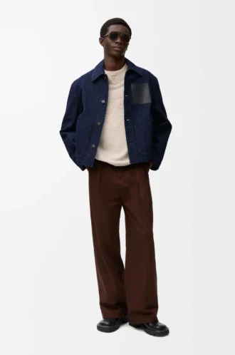 Denim iş kıyafeti ceket İndigo Mavisi