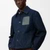 Denim iş kıyafeti ceket İndigo Mavisi