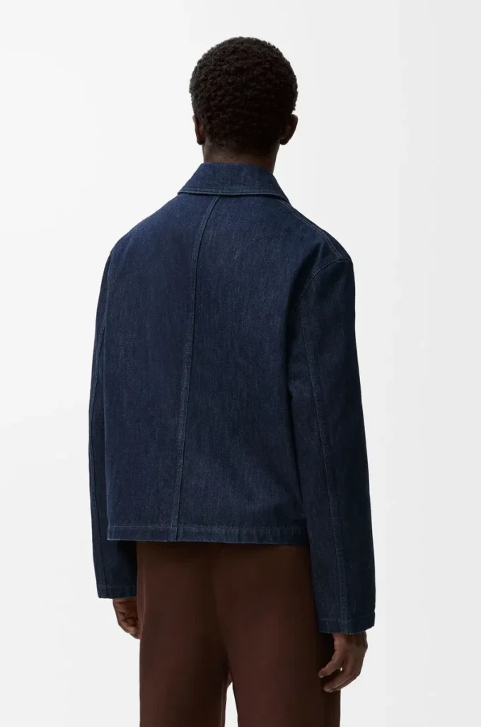 Denim iş kıyafeti ceket İndigo Mavisi
