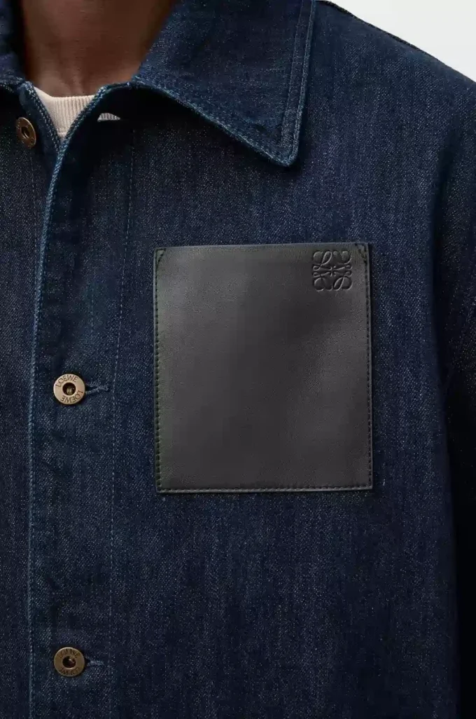 Denim iş kıyafeti ceket İndigo Mavisi