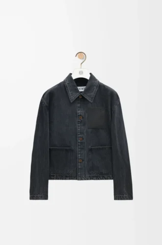 Denim iş kıyafeti ceketi Siyah