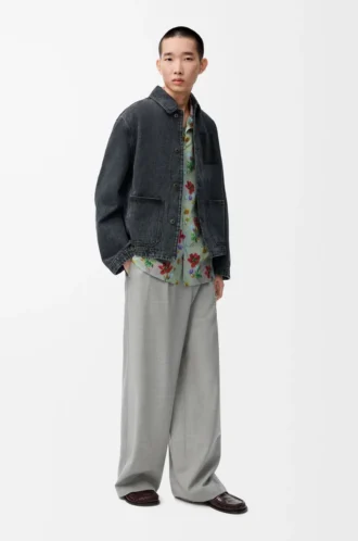 Denim iş kıyafeti ceketi Siyah