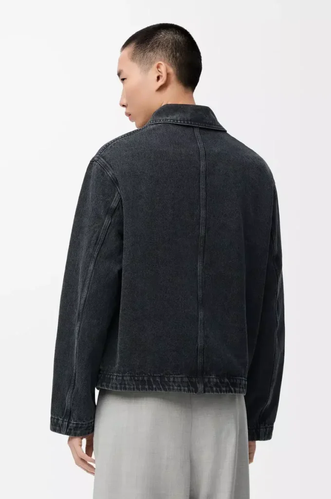 Denim iş kıyafeti ceketi Siyah