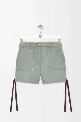 Denim iş kıyafeti şortu Haki Yeşili