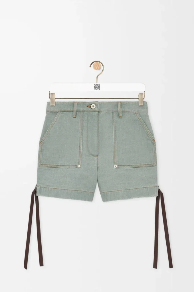 Denim iş kıyafeti şortu Haki Yeşili