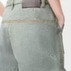 Denim iş kıyafeti şortu Haki Yeşili