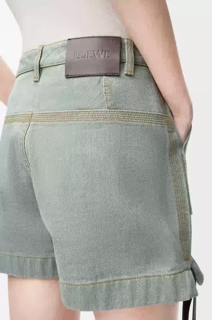 Denim iş kıyafeti şortu Haki Yeşili