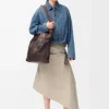 Denim indigo mavisi drape ceket