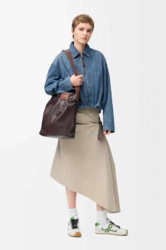 Denim indigo mavisi drape ceket