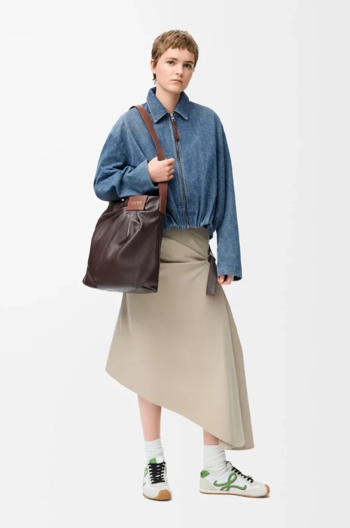 Denim indigo mavisi drape ceket