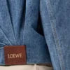 Denim indigo mavisi drape ceket