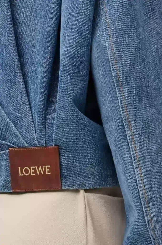 Denim indigo mavisi drape ceket