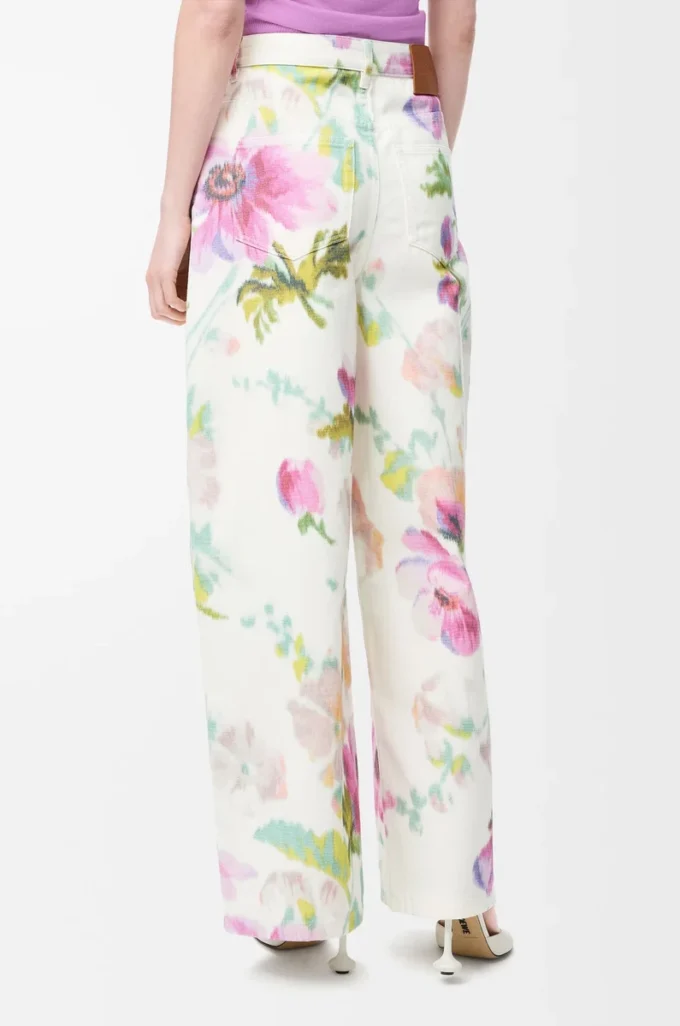 Denim kot pantolon Beyaz/Pembe