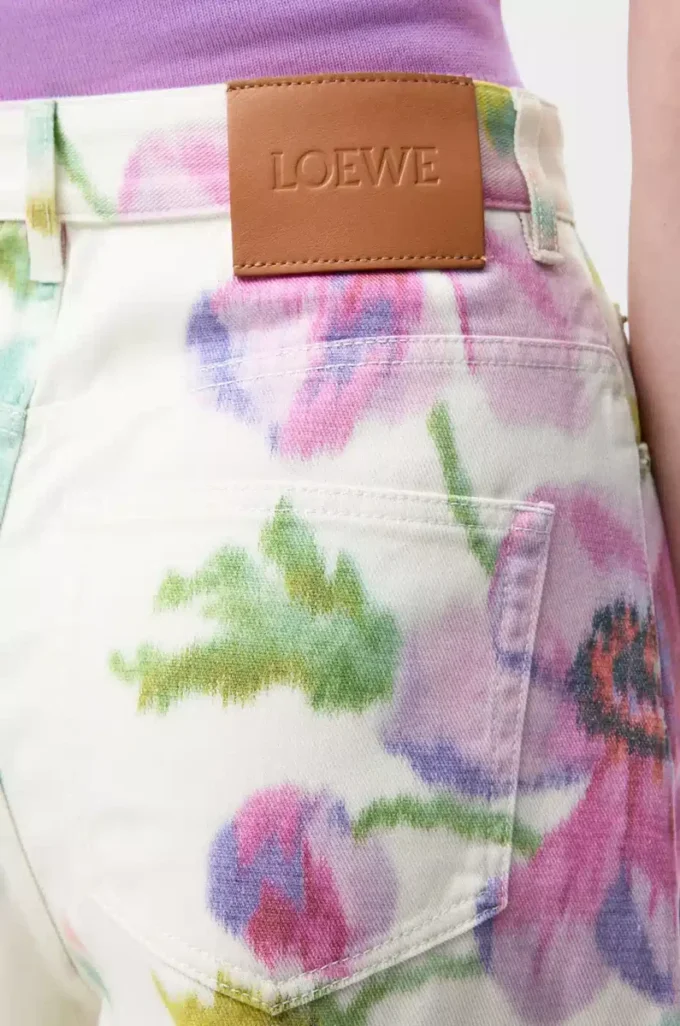 Denim kot pantolon Beyaz/Pembe