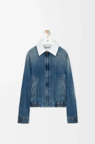 Denim mavisi fermuarlı ceket