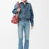 Denim mavisi fermuarlı ceket