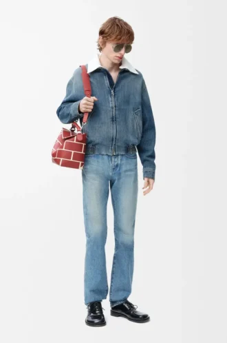Denim mavisi fermuarlı ceket