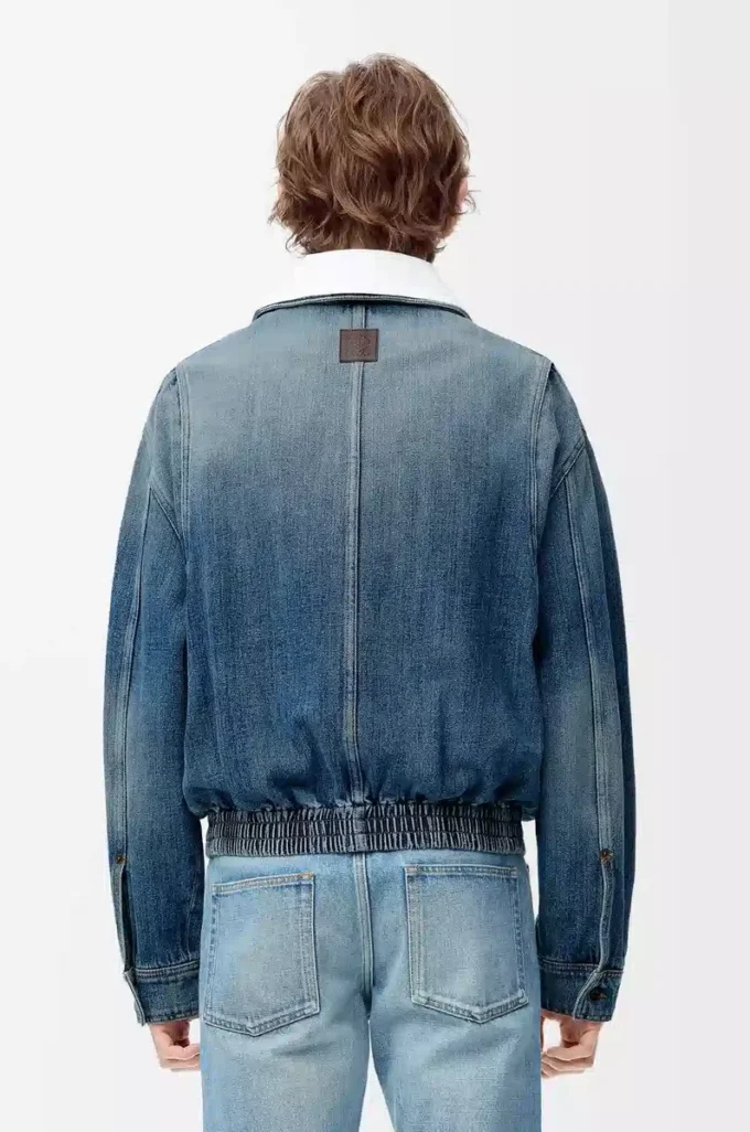 Denim mavisi fermuarlı ceket