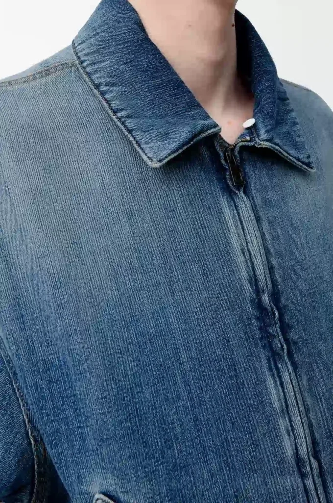 Denim mavisi fermuarlı ceket