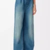 Denim mavisi Flamenko kot pantolon