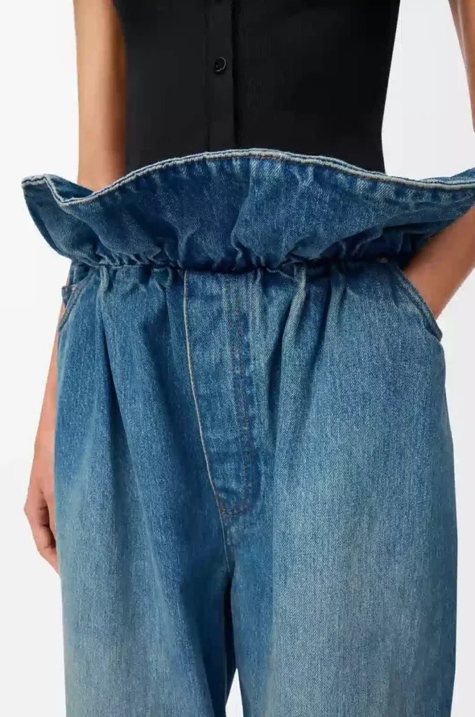Denim mavisi Flamenko kot pantolon