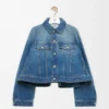 Denim mavisi trapez ceket