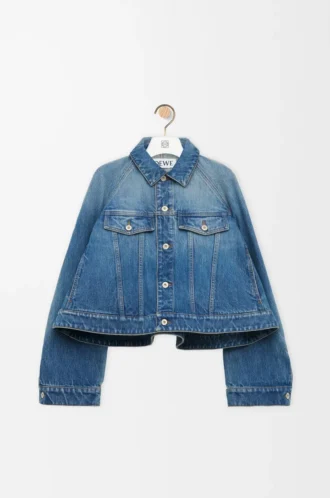 Denim mavisi trapez ceket