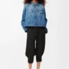 Denim mavisi trapez ceket