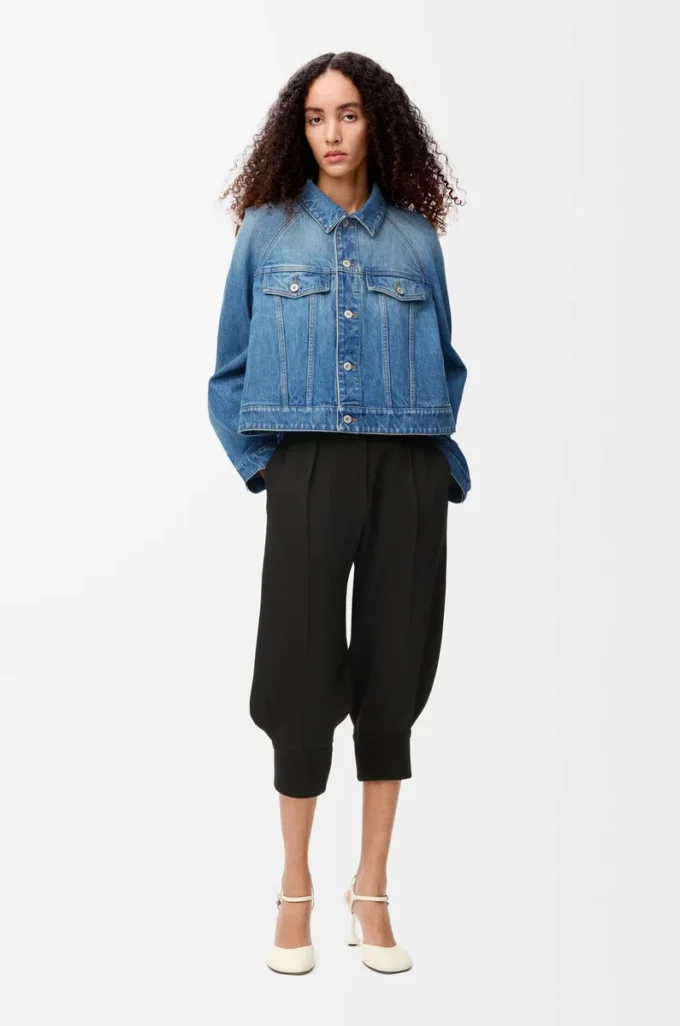 Denim mavisi trapez ceket