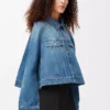 Denim mavisi trapez ceket