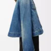 Denim mavisi trapez ceket