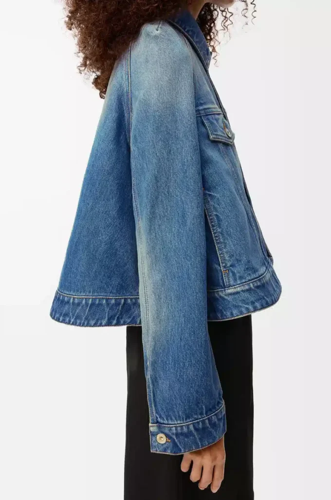 Denim mavisi trapez ceket