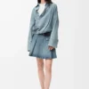 Denim mini etek Yıkanmış Denim