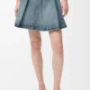 Denim mini etek Yıkanmış Denim