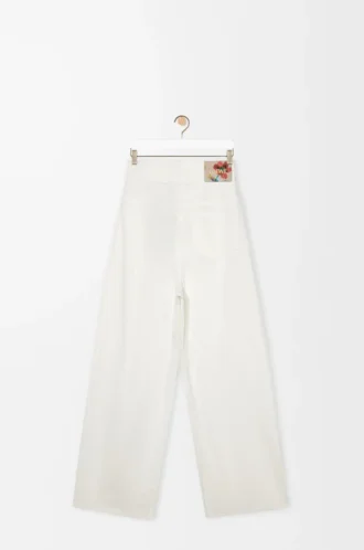 Denim sargılı kot pantolon Beyaz