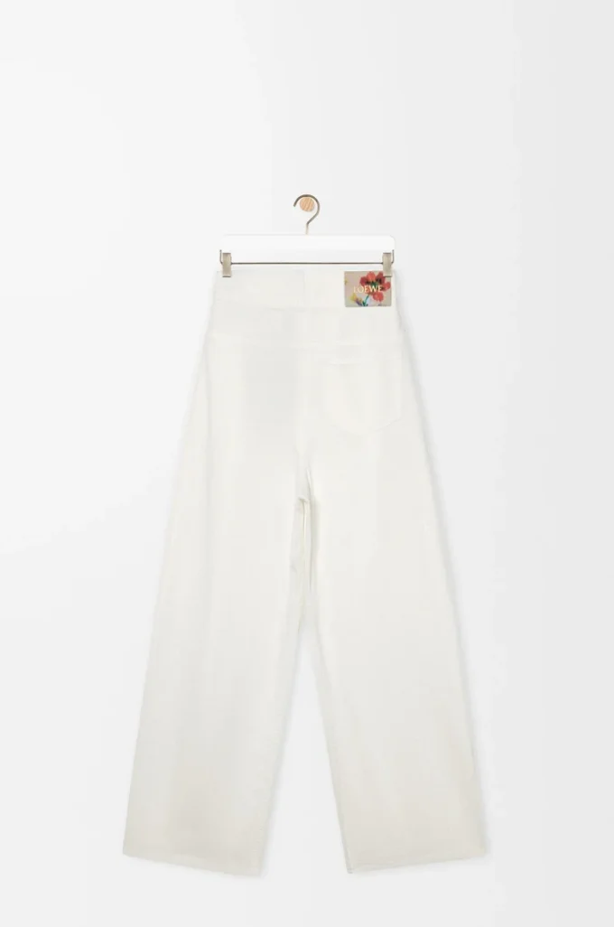 Denim sargılı kot pantolon Beyaz