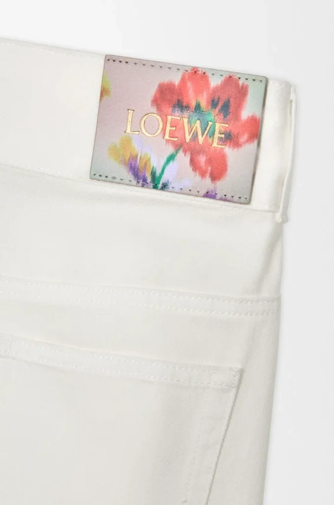 Denim sargılı kot pantolon Beyaz