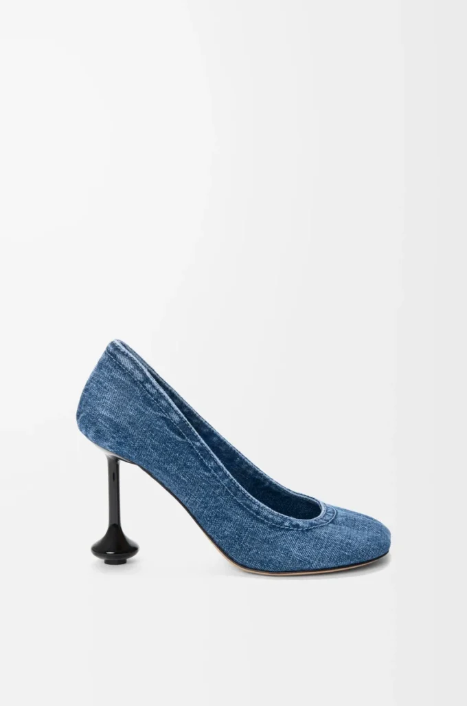 Denim Toy topuklu ayakkabı Yıkanmış Denim