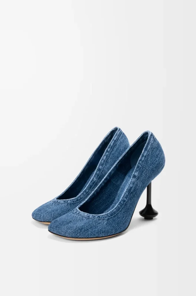 Denim Toy topuklu ayakkabı Yıkanmış Denim