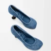 Denim Toy topuklu ayakkabı Yıkanmış Denim