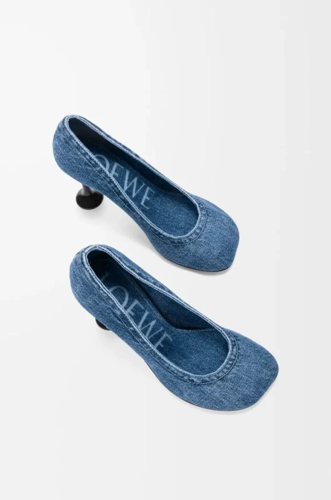 Denim Toy topuklu ayakkabı Yıkanmış Denim