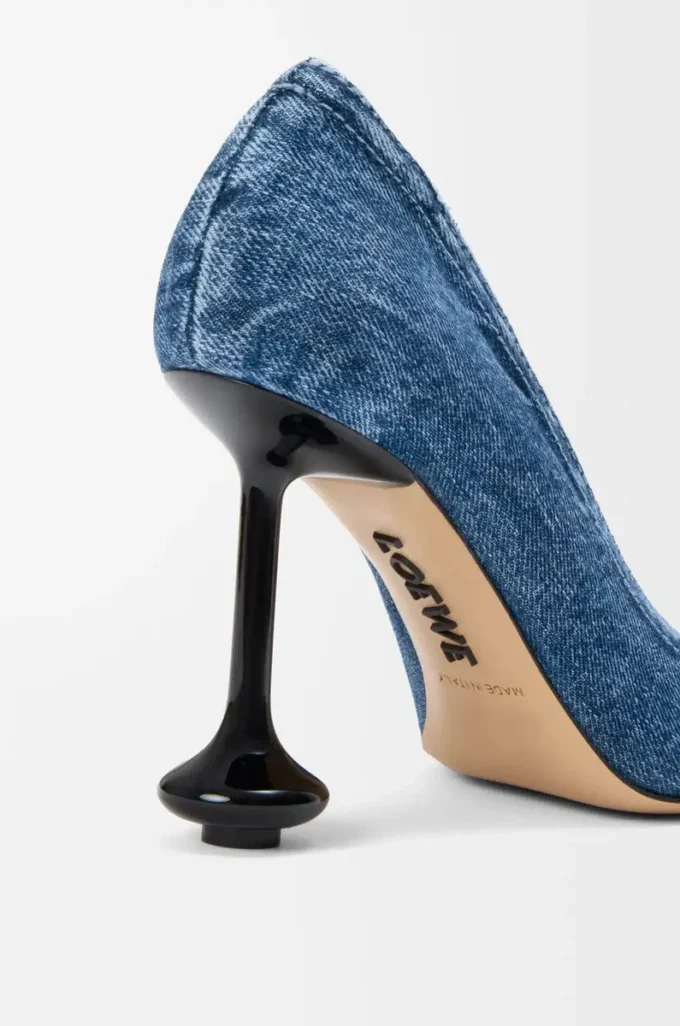 Denim Toy topuklu ayakkabı Yıkanmış Denim