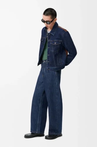 Denim ve nappa dana derisinden hibrit ceket Ham Denim
